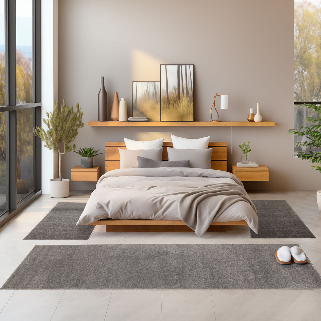 Teppich Läufer Set ADA Schlafzimmer Kurzflor Teppiche Bettumrandung 3 Teile|SIMRUG.DE – Simpex24