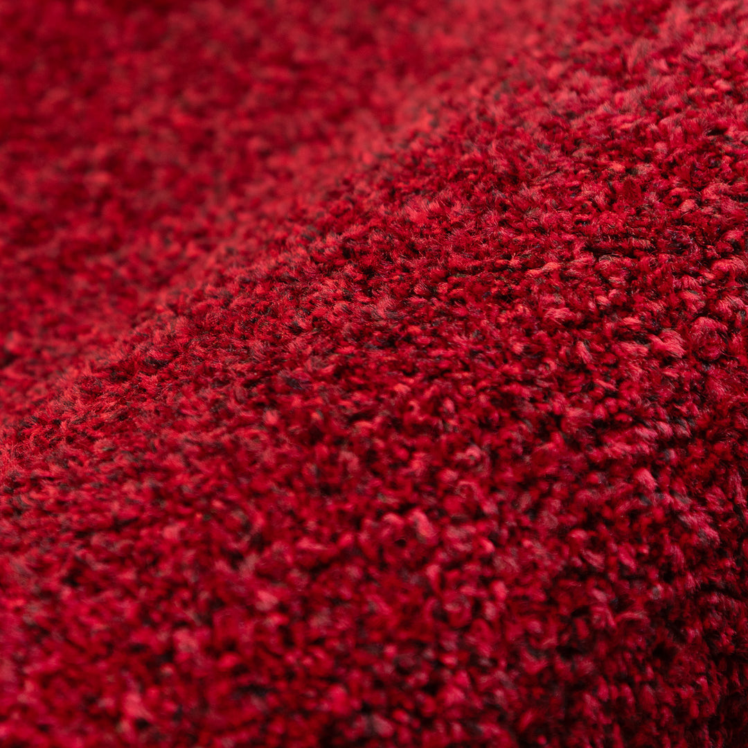 Kurzflor Teppich Wohnzimmer Schlafzimmer Läufer Flur Esszimmer Küchenteppich Einfarbig Modernes Design 11 mm Florhöhe Flauschig Kuschelweich Farbe: Rot