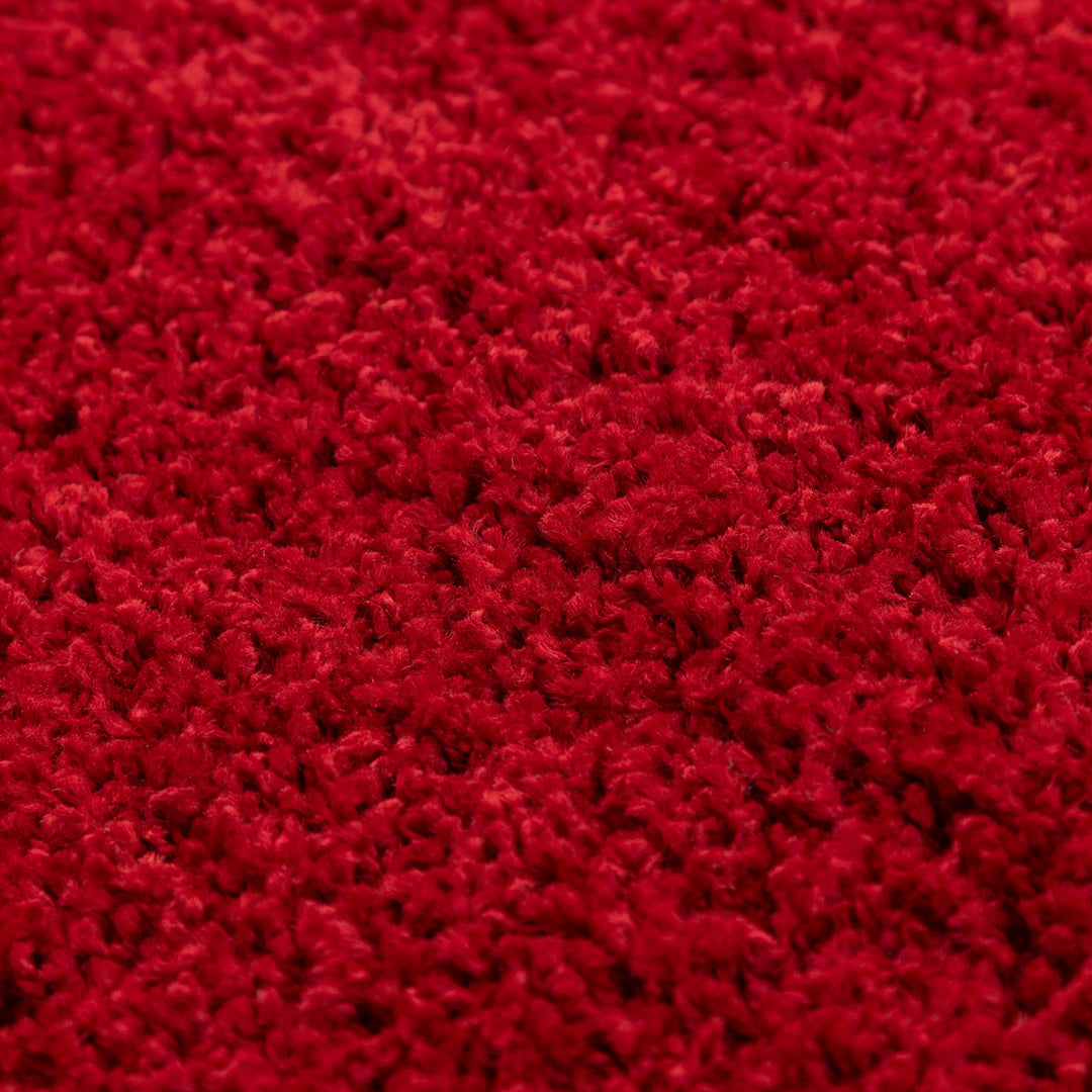 Flauschiger Teppich Wohnzimmer Schlafzimmer Läufer Flur Esszimmer Küchenteppich Hochflor Einfarbig Modernes Design 30 mm Florhöhe Soft Kuschelweich Rot