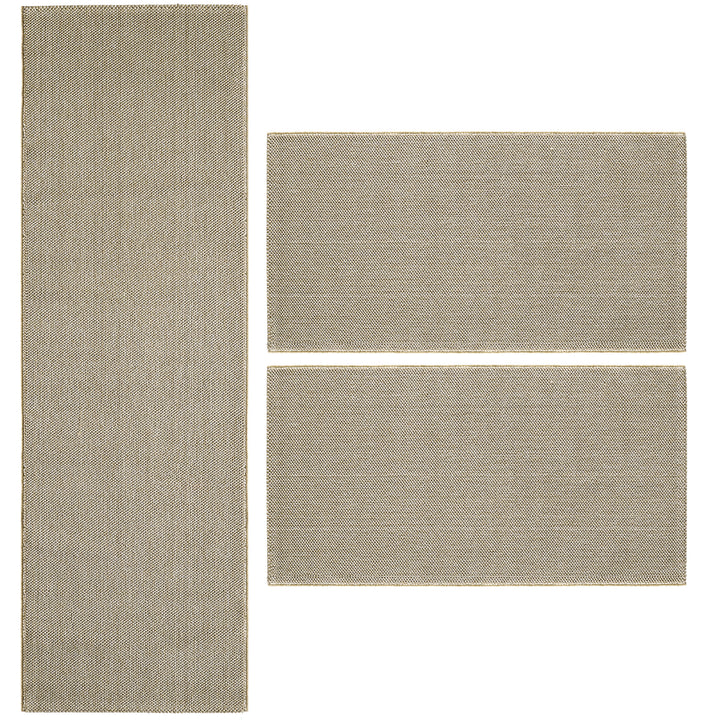 Bettumrandung Teppichläufer, Cut-Loop Teppich, Einfarbig Meliert Optik Deko Teppich Schlafzimmer