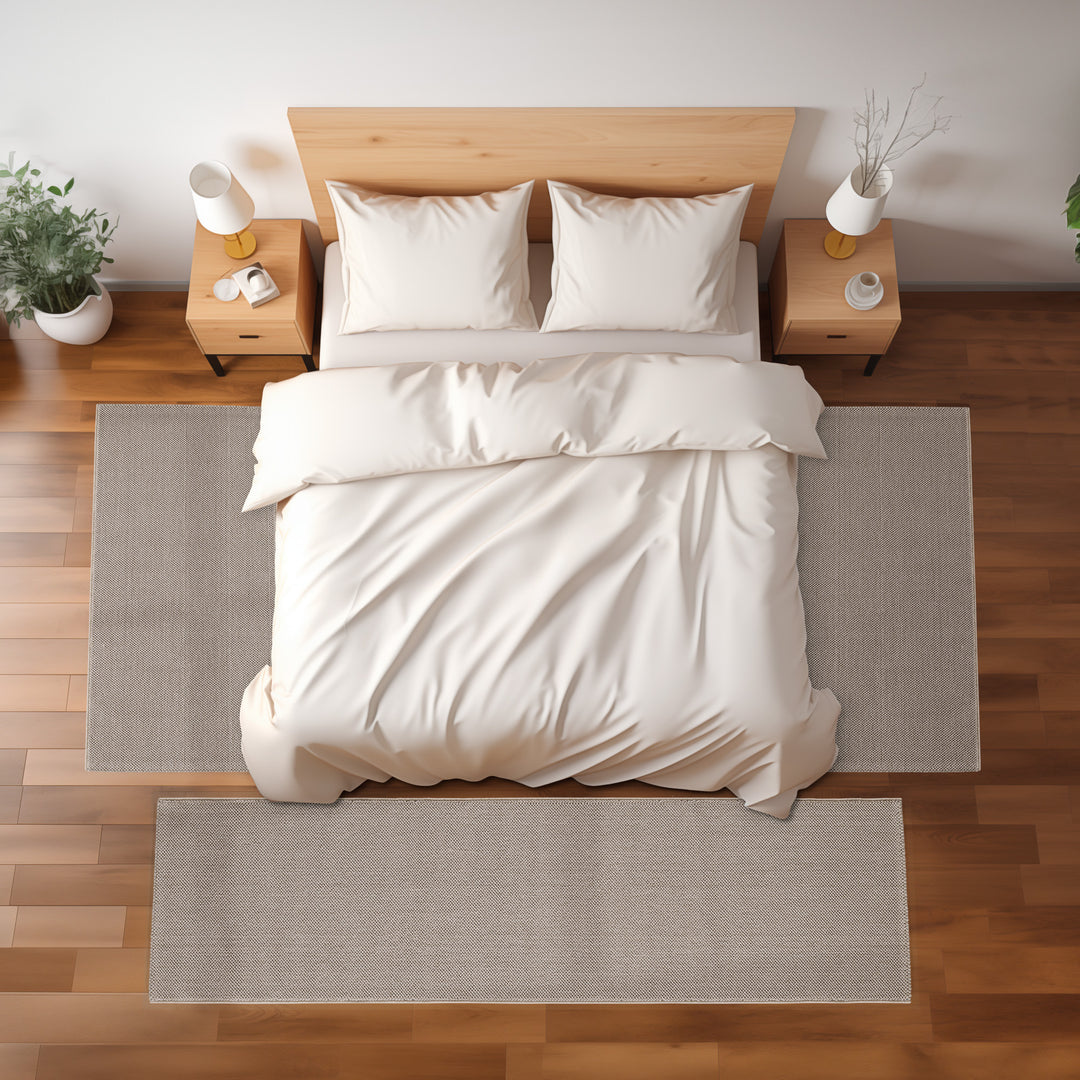 Bettumrandung Teppichläufer, Cut-Loop Teppich, Einfarbig Meliert Optik – Simpex24