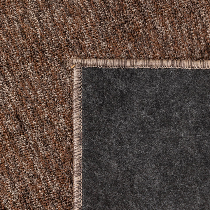 Moderner Kurzflor Teppich Wohnzimmer Schlafzimmer Küchenteppich Läufer Flur Teppichläufer Meliertes Design Weich und Pflegeleicht Jute Rücken Farbe: Braun