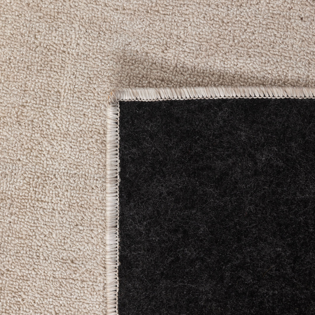 Moderner Kurzflor Teppich Wohnzimmer Schlafzimmer Küchenteppich Läufer Flur Teppichläufer Meliertes Design Weich und Pflegeleicht Jute Rücken Farbe: Creme