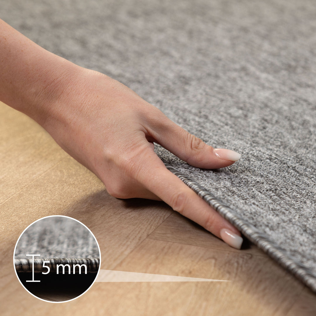 Kurzflor Teppich Wohnzimmerteppich Läufer Meliert Flachflor Weich Grau|SIMRUG.DE – Simpex24
