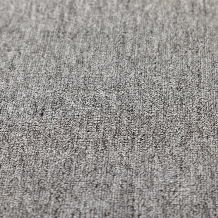 Moderner Kurzflor Teppich Wohnzimmer Schlafzimmer Küchenteppich Läufer Flur Teppichläufer Meliertes Design Weich und Pflegeleicht Jute Rücken Farbe: Grau