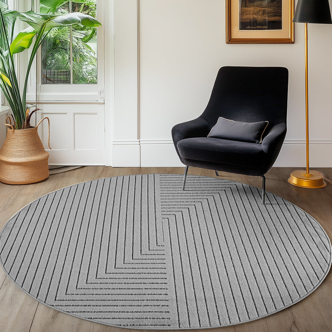 SIMPEX Outdoor Teppich Wetterfest Wohnzimmer & Outdoor geeignet Waschbar Grau