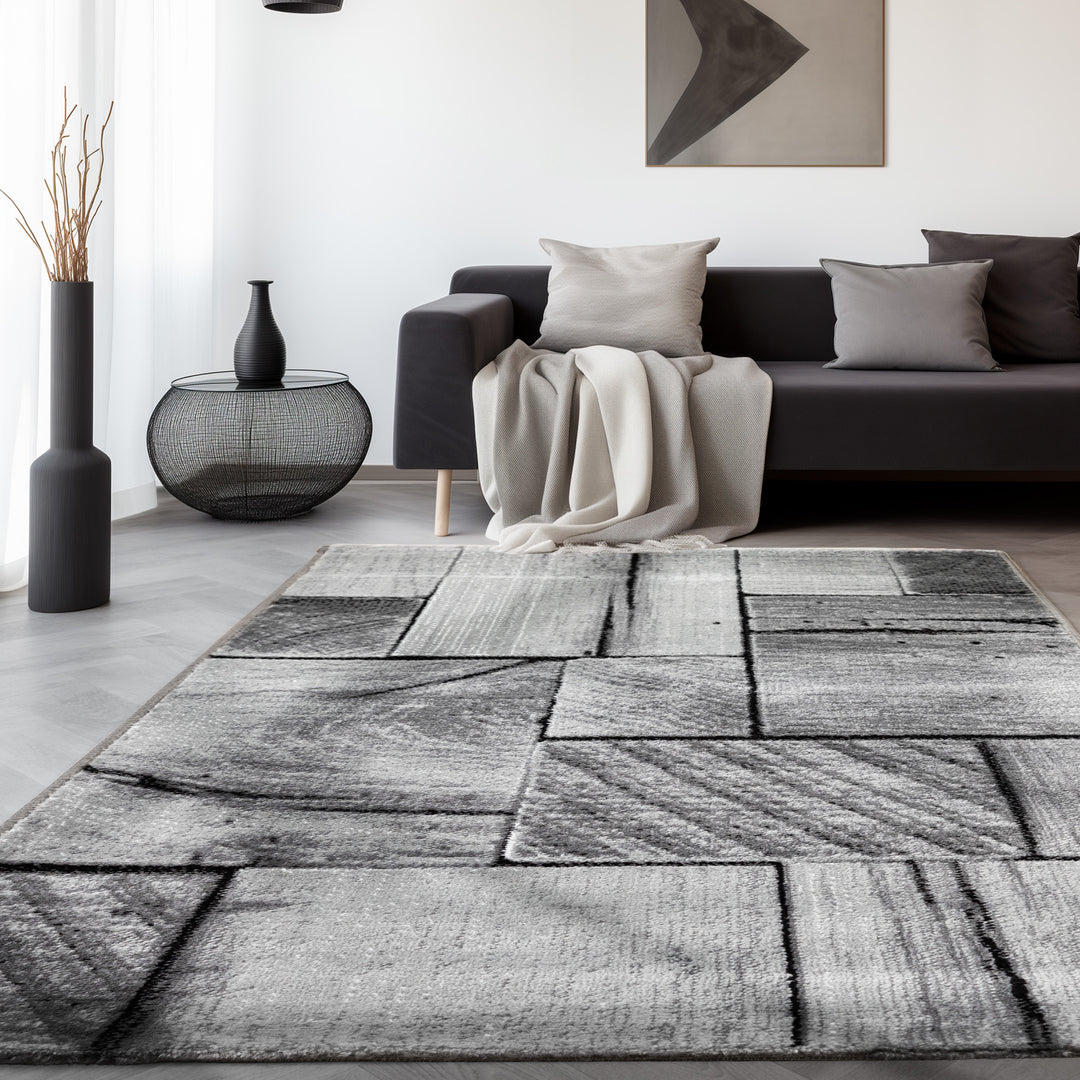 Kurzflor Teppich ARMA Wohnzimmer Design Teppich Kariert|SIMRUG.DE – Simpex24