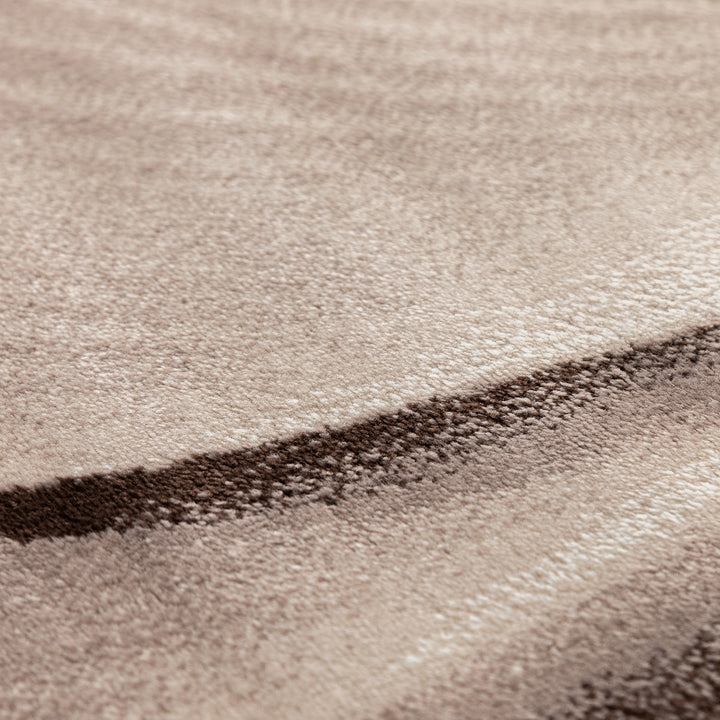 Teppich Wohnzimmer Schlafzimmer Esszimmer Teppich Läufer Flur Küchenteppich Modernes Wellen Muster Soft & Weich Kurzflor Pflegeleicht Home Farbe: Braun