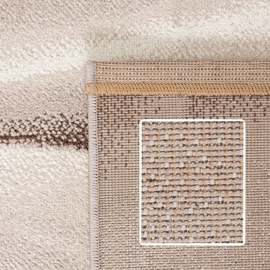 Teppich Wohnzimmer Schlafzimmer Esszimmer Teppich Läufer Flur Küchenteppich Modernes Wellen Muster Soft & Weich Kurzflor Pflegeleicht Home Farbe: Braun