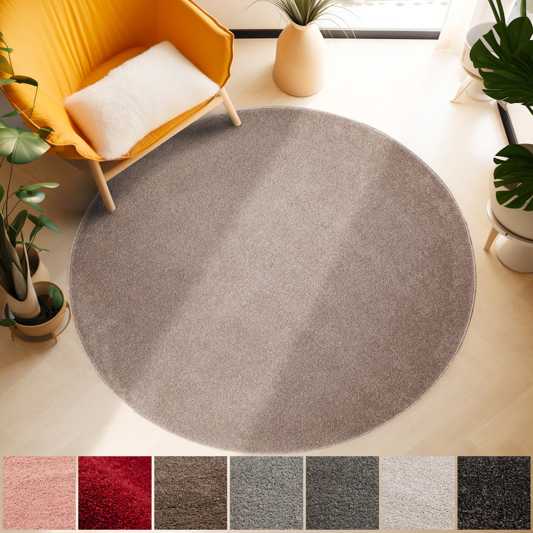 Kurzflor Teppich Rund Wohnzimmer Schlafzimmer Läufer Flur Esszimmer Kü – Simpex24