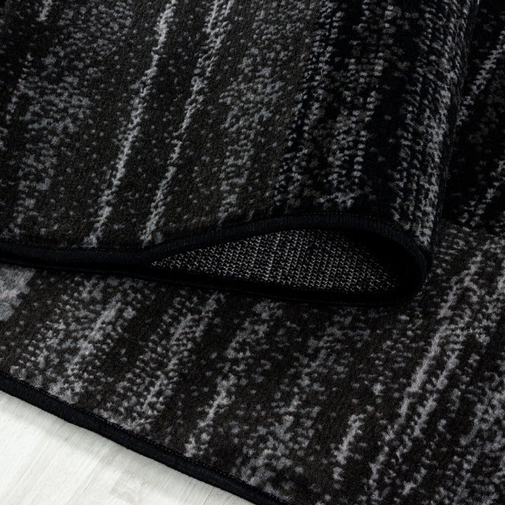Teppich Läufer Set Schlafzimmer Kurzflor Weich Bettumrandung Grau Muster Modern